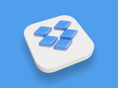 Dropbox 3D icon 3d art blender branding concept design illustration logo minimal ui