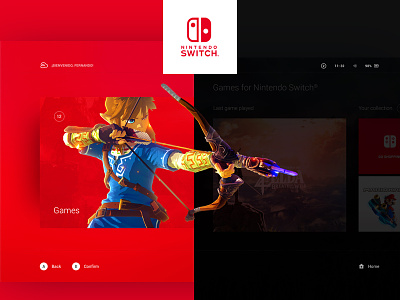Nintendo Switch Interface color dashboard interface link nintendo switch ui user experience user interface ux videogame zelda