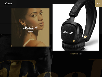 Daily UI #003 Landing Page black color daily daily ui headphones landing marshall ui user experience user interface ux web design