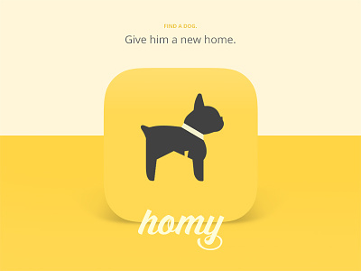 Daily UI #005 App icon app app icon brand buldog daily ui dog graphic design homy logo yellow