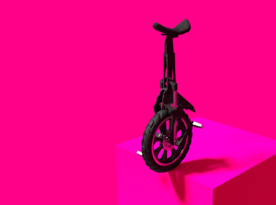 OneWheel Concept 3d 3d art bike black cube illustration pink render rendering unicycle visualization wheel