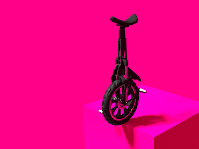 OneWheel Concept 3d 3d art bike black cube illustration pink render rendering unicycle visualization wheel