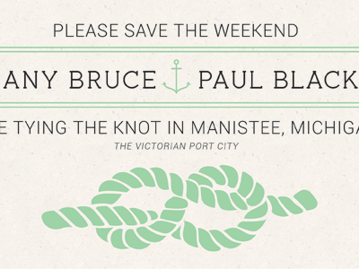Save the Date anchor boating date knot manistee marriage nautical save the wedding weekend