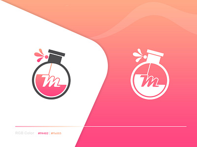 M Perfume branding design flat icon logo minimal vector