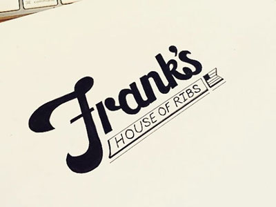 Franks franks house of ribs lettering type