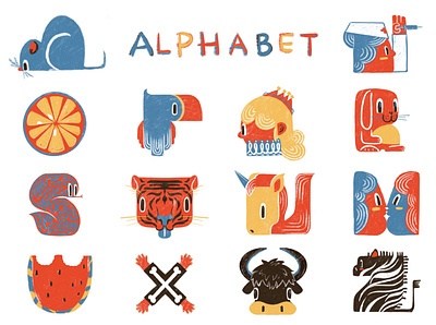 alphabet-2 alphabet character colorpalette design designs digital illustration illustrator logo procreate simpel