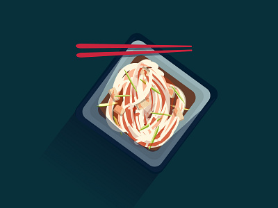 Cold noodle design digital illustration illustrator