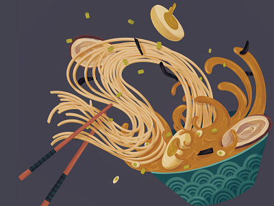 Ramen lover corel painter digital illustration illustrator vector