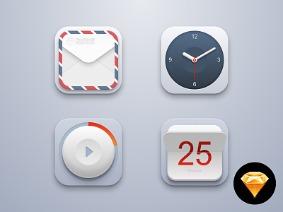Rebound in Sketchapp – Sketch file included app button calendar clock icons mail play rebound sketch sketchapp