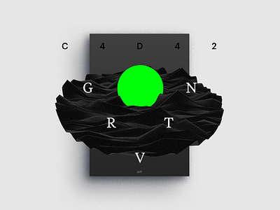 C4D42 — GNRTV black c4d contrast design green poster sphere typography