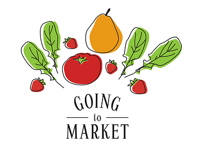Going to Market farmers market food illustration fruit illustration vegetables