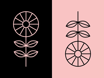 Flower Mark flower flower design flower icon flower illustration flower mark flower power flower vector flowers line drawing linework minimal flower modern flower simple flower two color design vintage flower