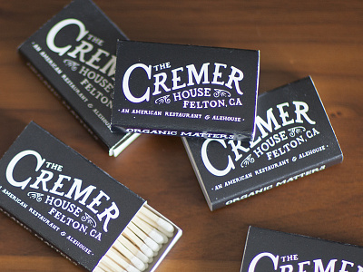 The Cremer House Matches alehouse beer branding california lettering logo restaurant type