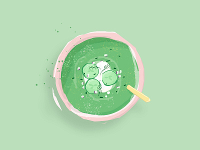 Soup Series: Green Gazpacho connected design gazpacho green illustraion ipad poster poster design sign