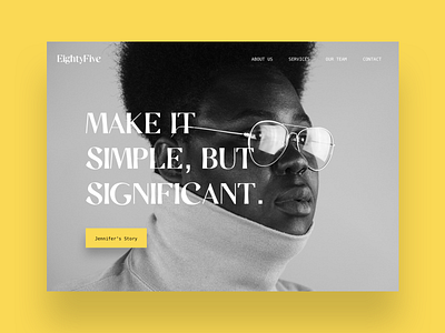 EightyFive Web Design creative agency fashion landing page typogaphy uidesign web deisgn