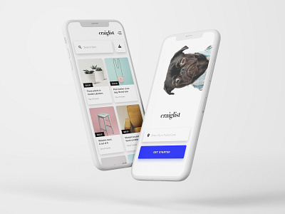 Craiglist Redesign app craiglist design ios mobile app redesign ui ui ux design white