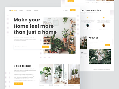 IntGarden - Houseplants Store Website branding design garden hero section houseplant landing page monstera plants store ui ui ux uidesign user experience user interface ux web design website website concept