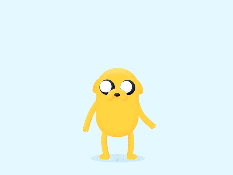 Jake The Dog 2d animation 2d character adventure time animated gif animation fan art heart illustration jake the dog motion graphics motiongraphics vector