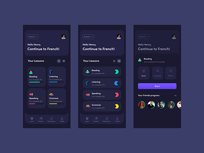 Dark Theme app design icon minimal typography ui ux web