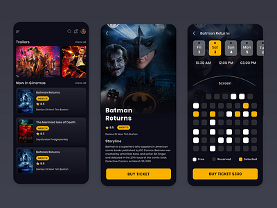 Cinema Booking App Design app branding design icon ui ux