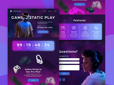 Game Static Play Website - Design Pickle Relish design graphic design ui ui design uidesign visu visualdesign web design website