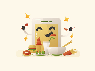 animated mascot illustration for online food order app animated animatedgif character food app illustration mascot online food order online order