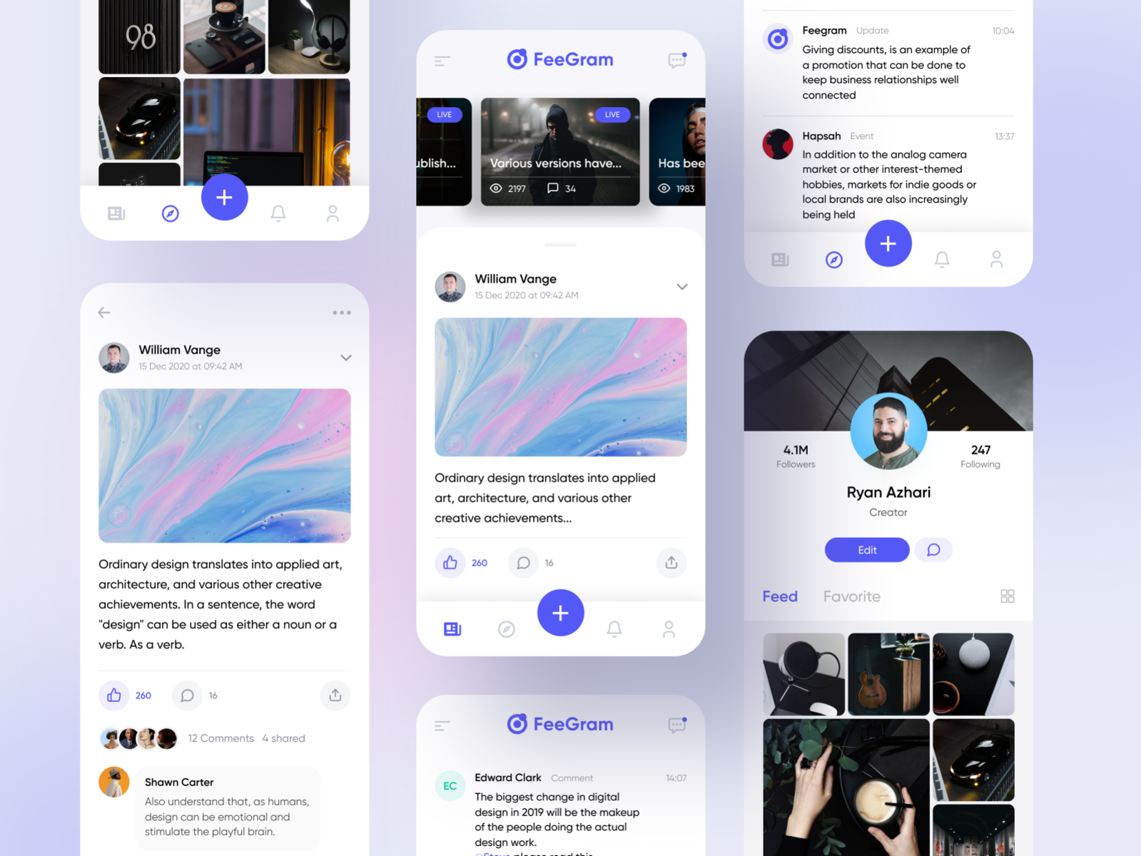 Social Media App Dribbble by Erikawidya for SLAB Design Studio on Dribbble