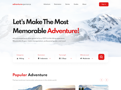Adventure Travel Agency Website Design