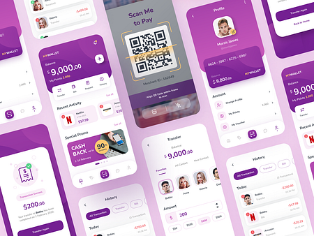 E-wallet Mobile App by Erikawidya for SLAB Design Studio on Dribbble