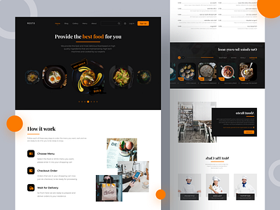 Restaurant homepage design food header hero image homepage landing page restaurant