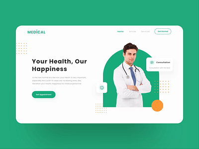 Medical homepage animated version doctor app doctor appointment health care homepage landing page medical