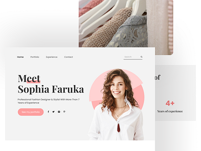 Landing Page for Digital Portfolio apparel branding designer fashion fashion designer homepage landing page outfits personal website portofolio ui uiux web design