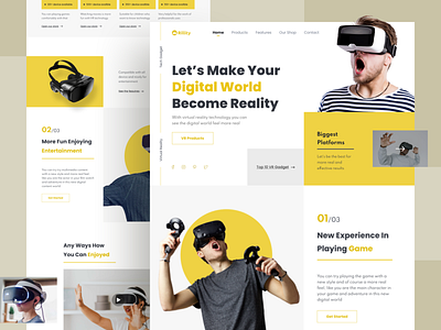VR Gear Website ar augmented reality homepage landing page oculus tech technology ui uiux virtual reality vr web design website