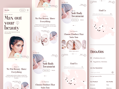Beauties - Responsive Beauty and SPA Landing Page adaptive beauty bodycare cosmetic cosmetics girl homepage landing page make up responsive salon service skincare spa treatment ui uiux ux website woman