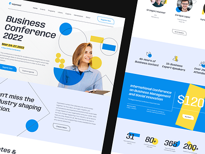 Exponeed - Business Event Landing Page academic agenda business career community conference conversations event events homepage innovation landing page meet online online conference ui uiux web design webcast website