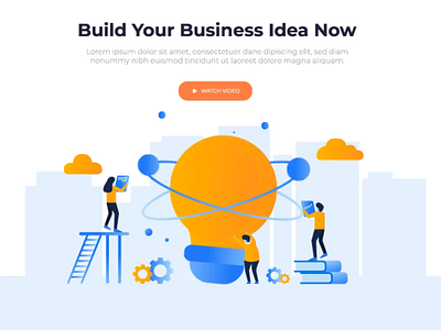 building business idea animation animated hero animation bulb business header ideas illustration motion graphic