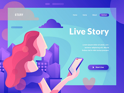 Live Story - A Header Animation after effect animated animated hero animation gif header hero image landing page motion graphic