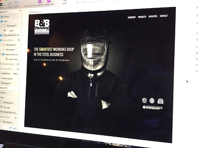 B&B Welding Hero black dark hero webdesign website