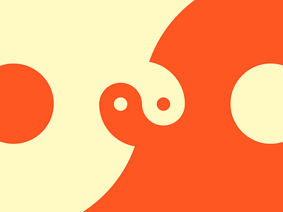Balance material orange symbol yang yin