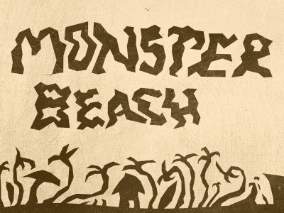 Monster Beach beach facet jagged monster monster beach sam jones typography vector warped