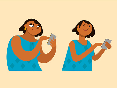 Woman in two styles adobe illustrator branding cellphone design illustration india spot illustration vector artwork woman