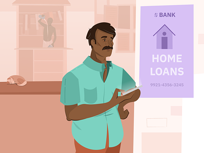 Home loan account aggregator adobe illustrator bank poster bharat branding chai chaiwalla design design for bharat gully home loan illustration india indian gully indian man man poster street scene vector vector artwork