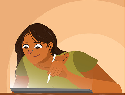 iPadding :p adobe illustrator artist design illustration illustrator india indian woman ipad vector artwork woman