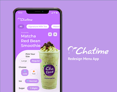 Chatime Redesign Menu App app figmadesign food redesign ui uiux ux