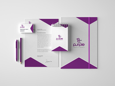 Design Stationery for Purple Creative Agency adobe illustrator adobe photoshop branding design graphic graphicdesign logo logo design logotype stationery