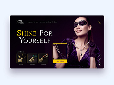 UI design for Opal Jewelry home page