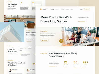 Coworking Landing Page company coworking coworking space design homepage landing page office office space space startup ui uiux web design website working workspace