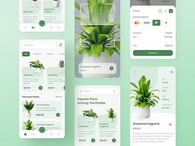 Plant Shop Mobile App Design app ecommerce flower garden gardens mobile app mobile app design nature plant plant care plant shop plant store planting plants scan scanner shop ui uiux ux