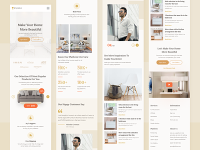 PURNI - Furniture Landing Page Responsive chair ecommerce furniture home homepage house interior landing page mobile website online store property responsive shop sofa store web web design website