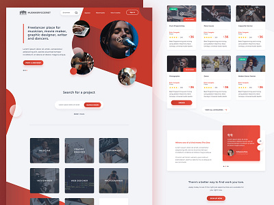 Landing page for freelancer website